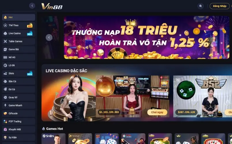 Review nhà cái Vin88 - Giới thiệu tổng quan